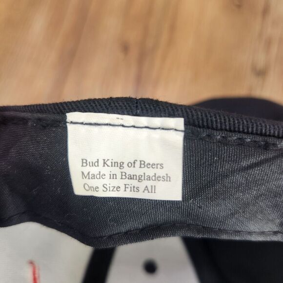 Bud King of Beers Hat Cap Snapback Black Budweiser Driver Brand Embroidered Ad - Picture 10 of 10